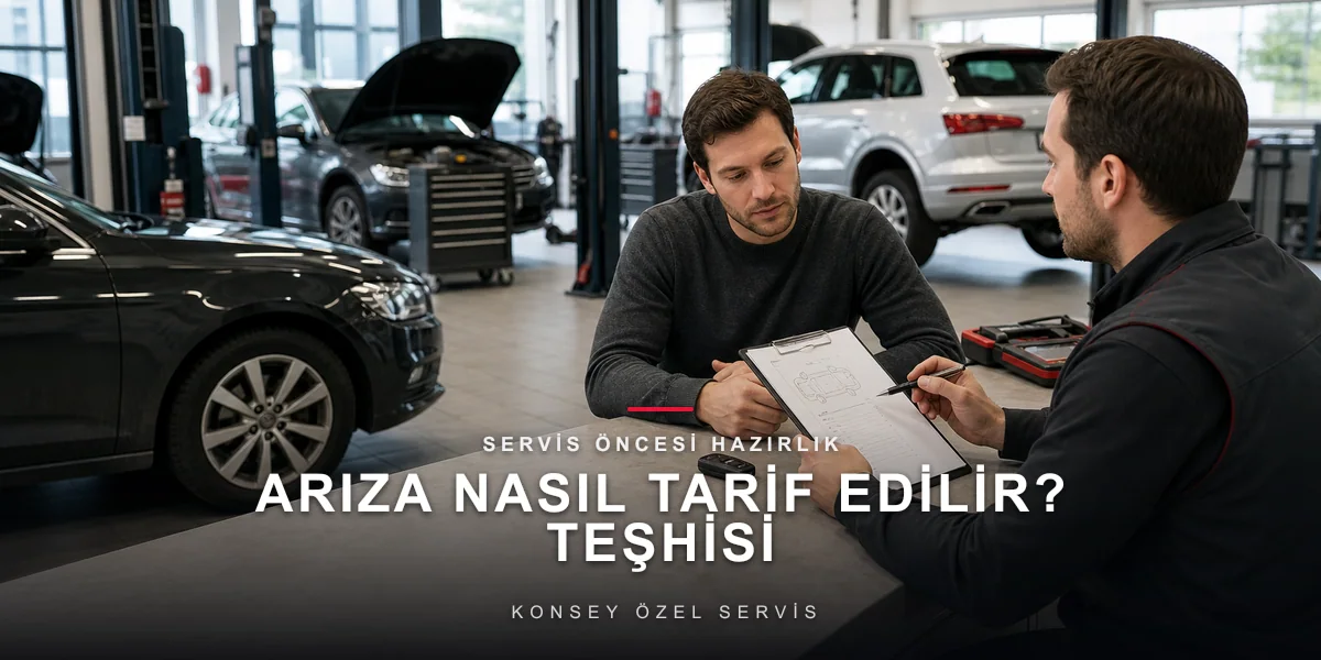 Servis randevusu öncesi arıza belirtisi hazırlığı
